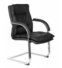 Кресло Бюрократ T-9927SL-LOW-V/BLACK на полозьях черный кожа